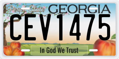 GA license plate CEV1475