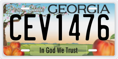 GA license plate CEV1476