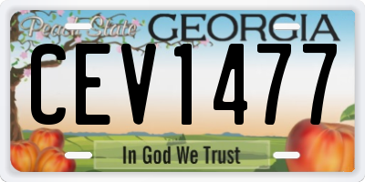 GA license plate CEV1477