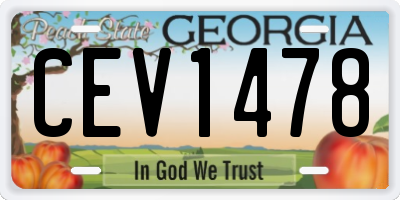 GA license plate CEV1478
