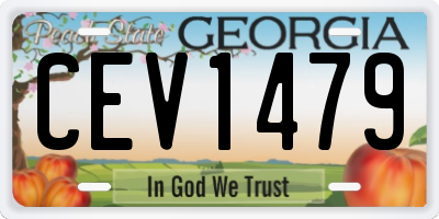 GA license plate CEV1479