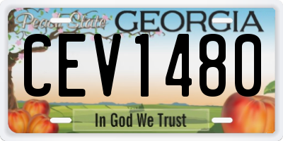 GA license plate CEV1480