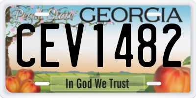GA license plate CEV1482