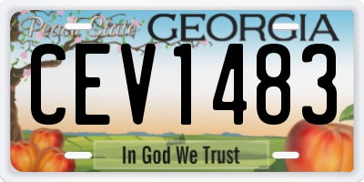 GA license plate CEV1483