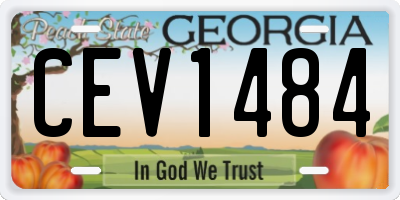 GA license plate CEV1484