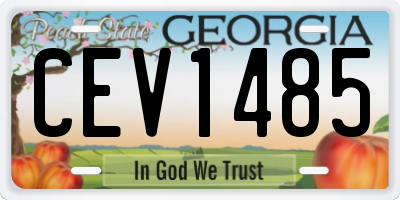 GA license plate CEV1485