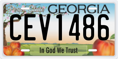 GA license plate CEV1486