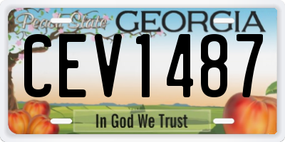 GA license plate CEV1487
