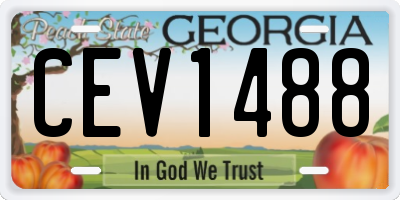 GA license plate CEV1488