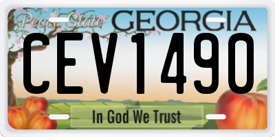 GA license plate CEV1490