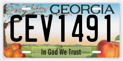 GA license plate CEV1491