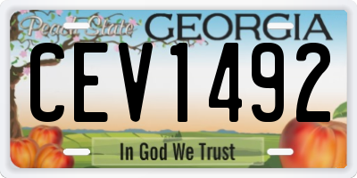 GA license plate CEV1492