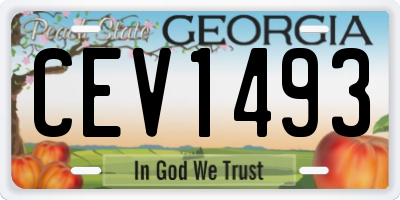 GA license plate CEV1493