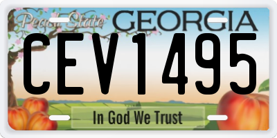 GA license plate CEV1495