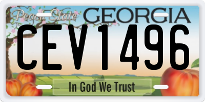 GA license plate CEV1496