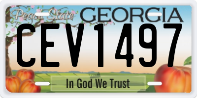 GA license plate CEV1497