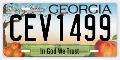 GA license plate CEV1499