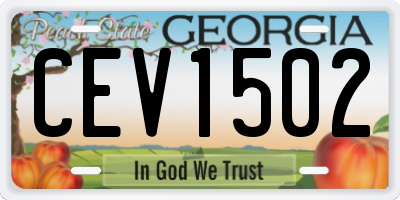 GA license plate CEV1502