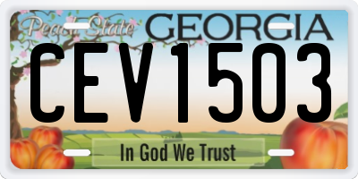 GA license plate CEV1503