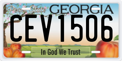 GA license plate CEV1506