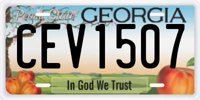 GA license plate CEV1507