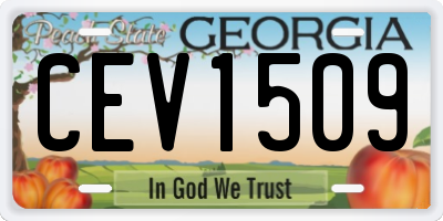 GA license plate CEV1509