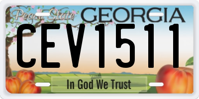 GA license plate CEV1511