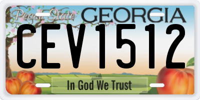 GA license plate CEV1512