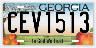 GA license plate CEV1513
