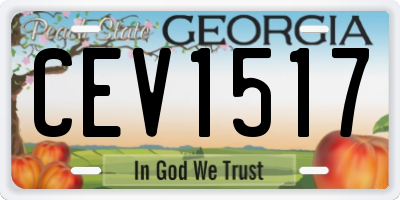 GA license plate CEV1517