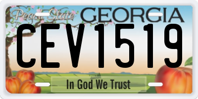 GA license plate CEV1519
