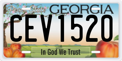GA license plate CEV1520