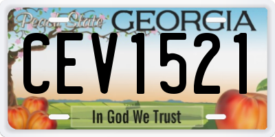 GA license plate CEV1521