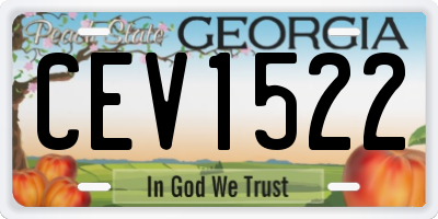 GA license plate CEV1522