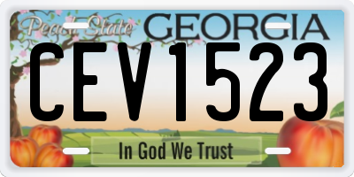 GA license plate CEV1523