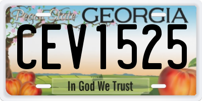 GA license plate CEV1525