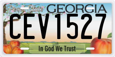GA license plate CEV1527