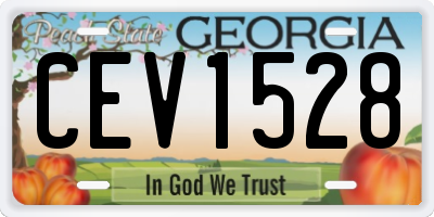 GA license plate CEV1528