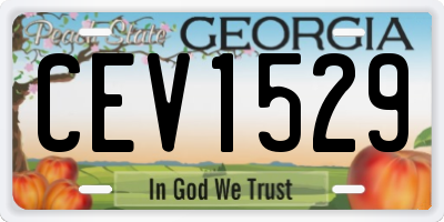 GA license plate CEV1529