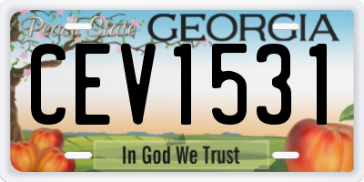 GA license plate CEV1531