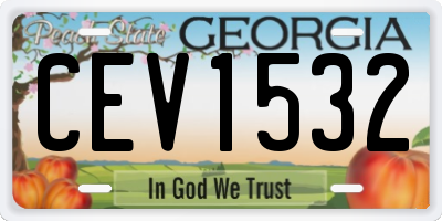 GA license plate CEV1532