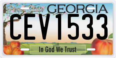 GA license plate CEV1533