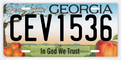 GA license plate CEV1536