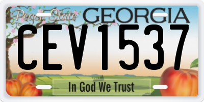 GA license plate CEV1537