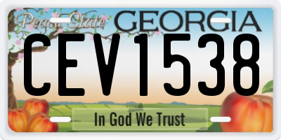GA license plate CEV1538