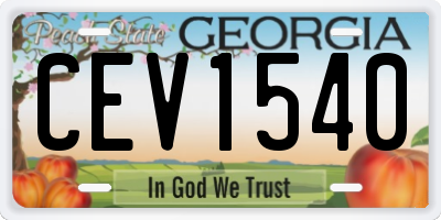 GA license plate CEV1540