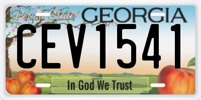 GA license plate CEV1541