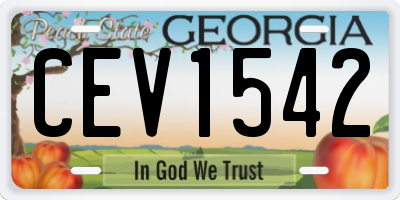GA license plate CEV1542
