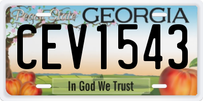 GA license plate CEV1543