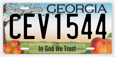 GA license plate CEV1544